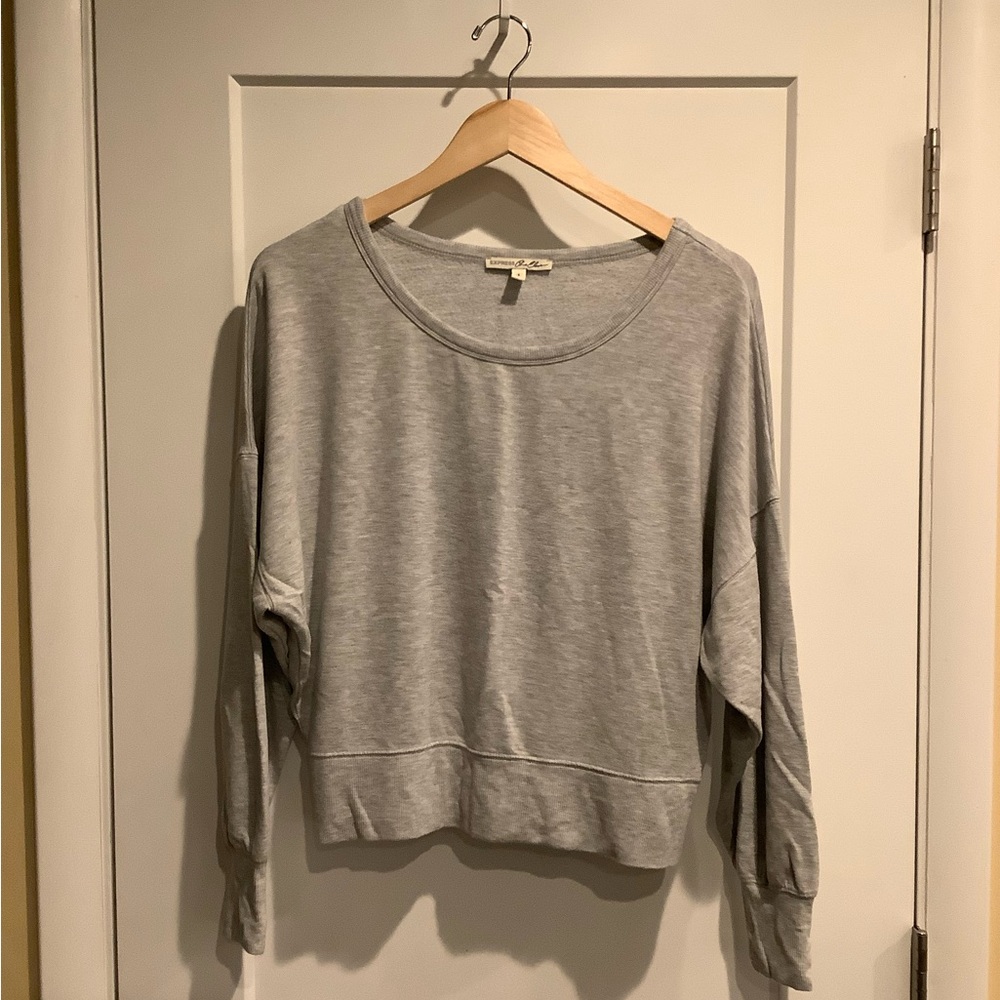 Express Heather Gray Crewneck Top